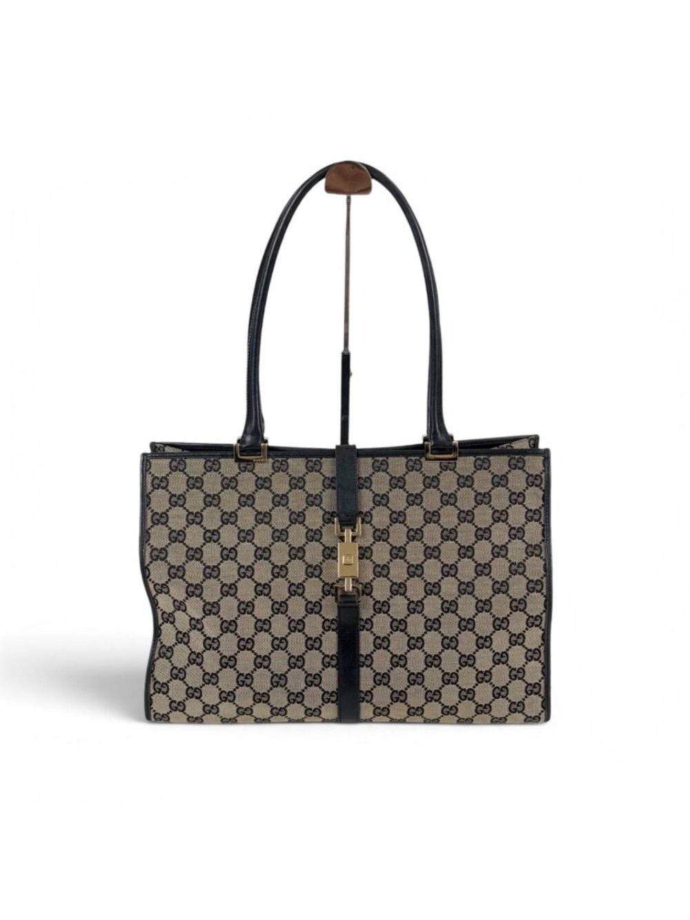 Gucci Jackie Tote Bag GG Canvas Line